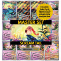 Scream Tail binder pages set showing grayscale and color Pokémon cards, designed as a digital download to complete a collector’s binder.