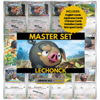Lechonk binder pages set showing grayscale and color Pokémon cards, designed as a digital download to complete a collector’s binder.
