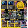 Umbreon binder pages set showing grayscale and color Pokémon cards, designed as a digital download to complete a collector’s binder.