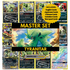 Tyranitar binder pages set showing grayscale and color Pokémon cards, designed as a digital download to complete a collector’s binder.