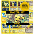 Pichu binder pages set showing grayscale and color Pokémon cards, designed as a digital download to complete a collector’s binder.