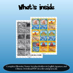 Piloswine binder pages set overview showing the included Pokémon cards to print and cut for your binder sleeves.