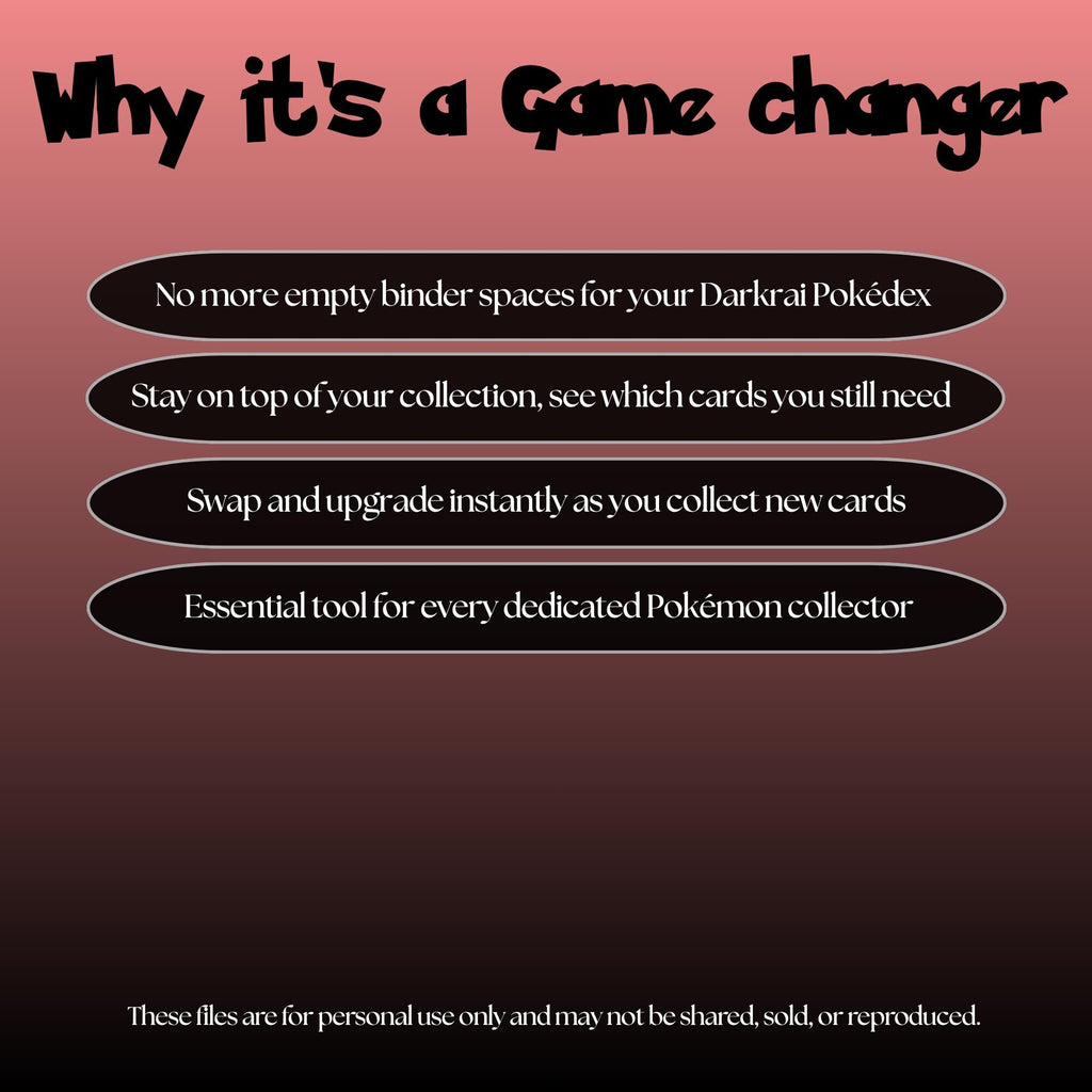 Darkrai set checklist highlighting the benefits of tracking and upgrading your Pokémon card collection.