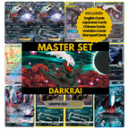 Darkrai master set binder page showing grayscale and color Pokémon cards, designed as a digital download to complete a collector’s binder.