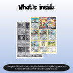 Meowth binder pages set overview showing the included Pokémon cards to print and cut for your binder sleeves.