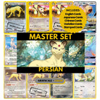 Persian binder pages set showing Pokémon cards, designed as a digital download to complete a collector’s binder.