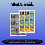 Poliwrath binder pages set overview showing the included Pokémon cards to print and cut for your binder sleeves.