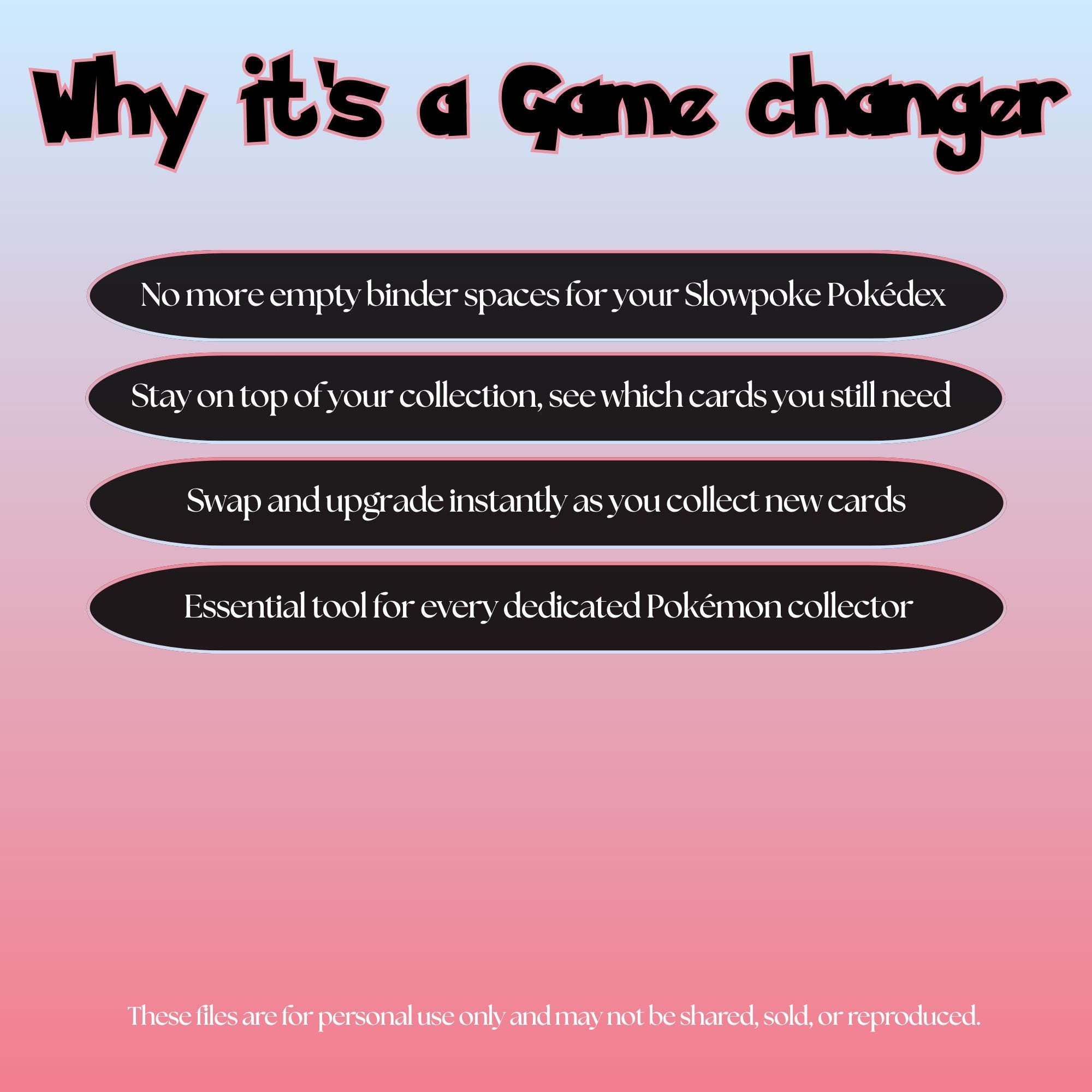 Slowpoke set checklist highlighting the benefits of tracking and upgrading your Pokémon card collection.