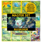 Bulbasaur binder pages set showing grayscale and color Pokémon cards, designed as a digital download to complete a collector’s binder.