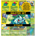 Ivysaur binder pages set showing grayscale and color Pokémon cards, designed as a digital download to complete a collector’s binder.