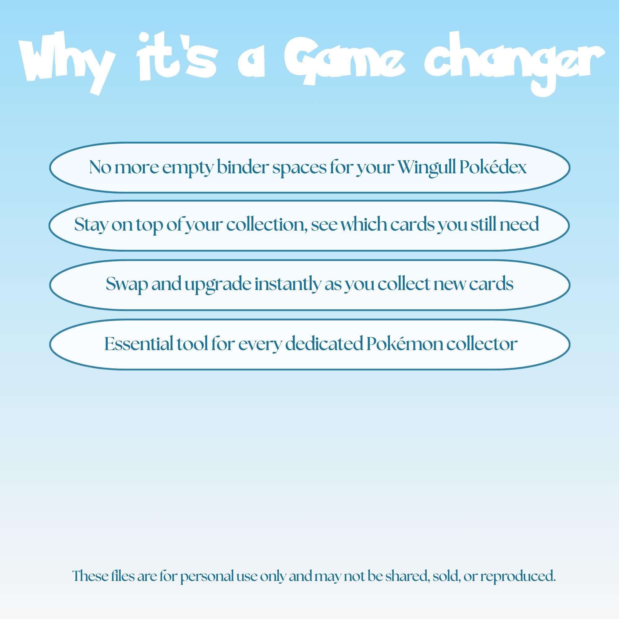 Wingull set checklist highlighting the benefits of tracking and upgrading your Pokémon card collection.