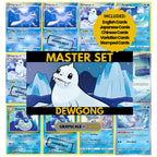 Dewgong binder pages set showing grayscale and color Pokémon cards, designed as a digital download to complete a collector’s binder.