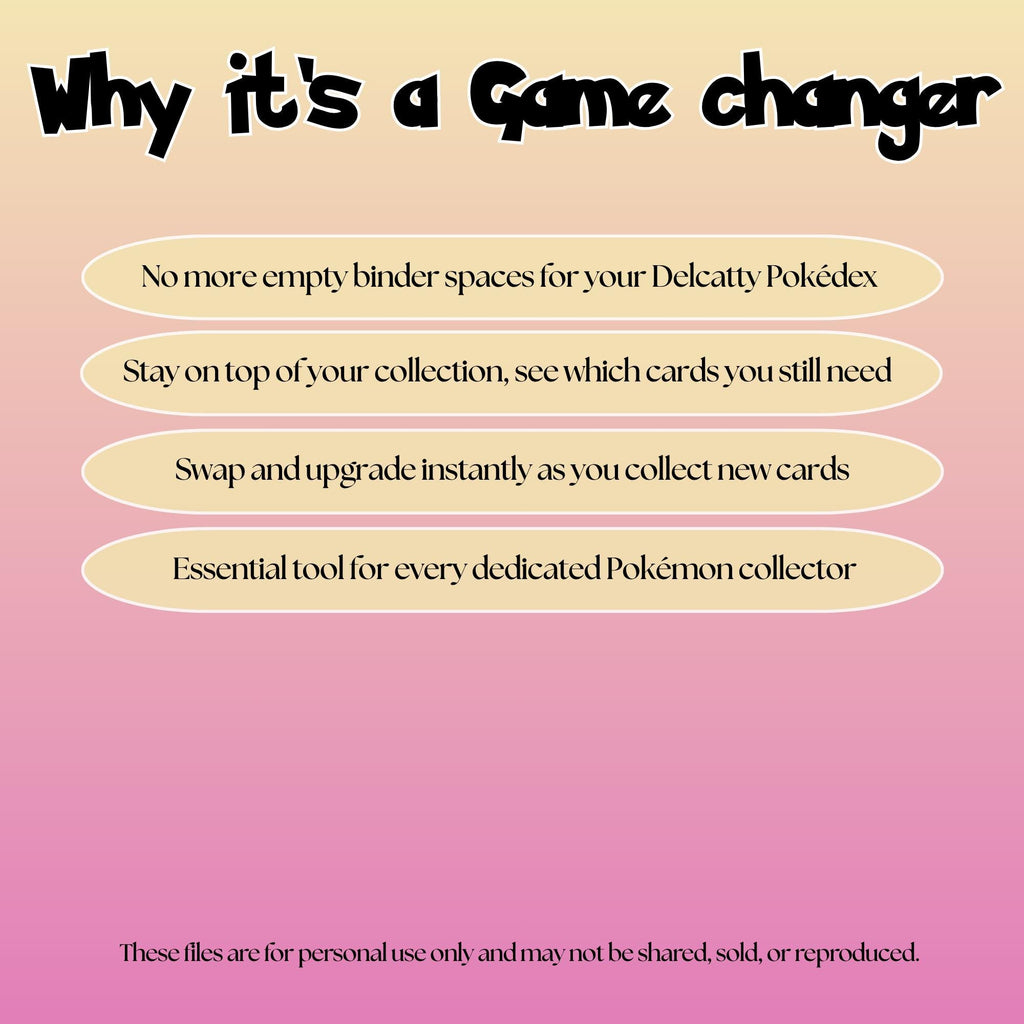 Delcatty set checklist highlighting the benefits of tracking and upgrading your Pokémon card collection.