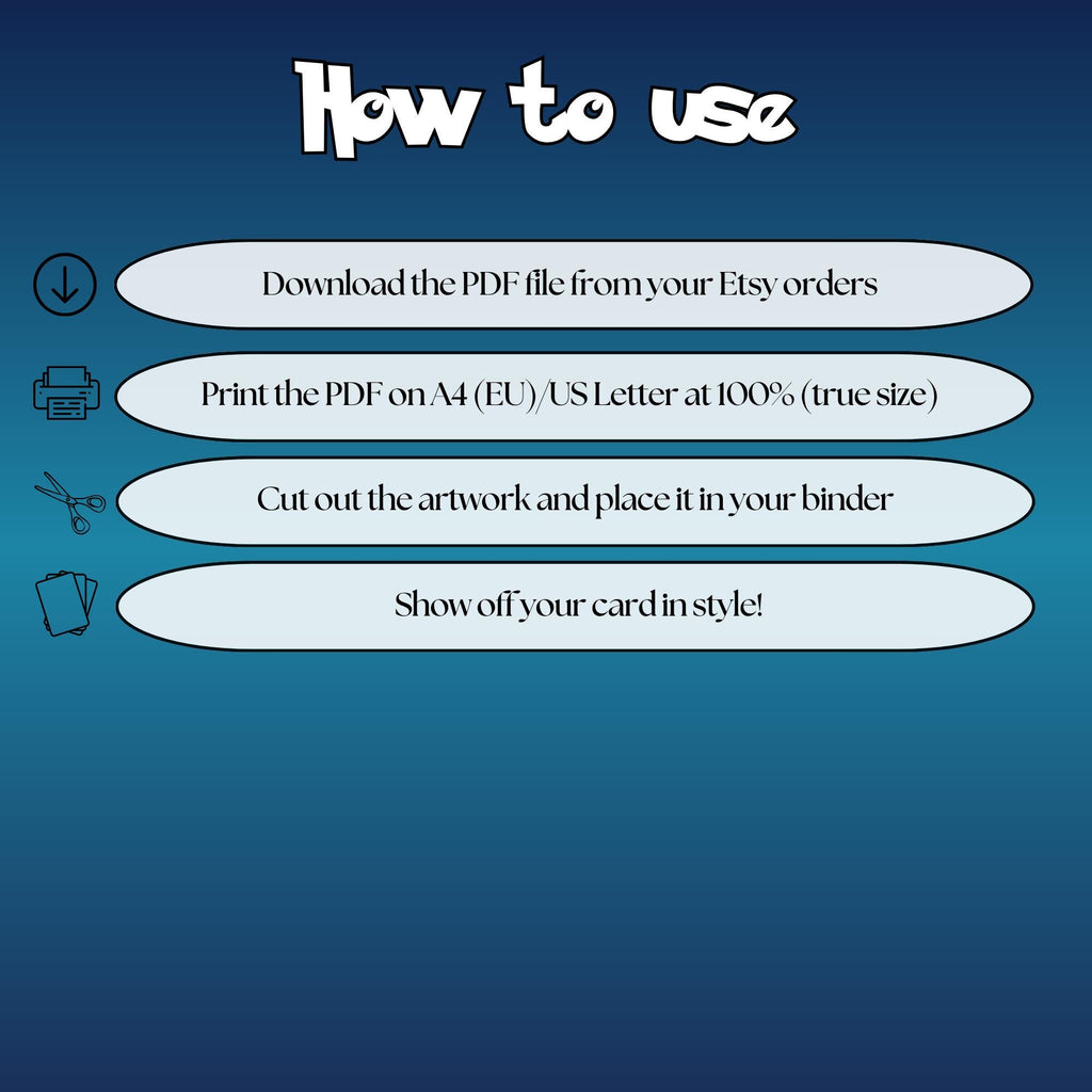 How to use instructions for printable Lunatone extended binder art, showing steps for downloading, printing, cutting and inserting the artwork to your binder.