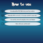 How to use instructions for printable Lunatone extended binder art, showing steps for downloading, printing, cutting and inserting the artwork to your binder.
