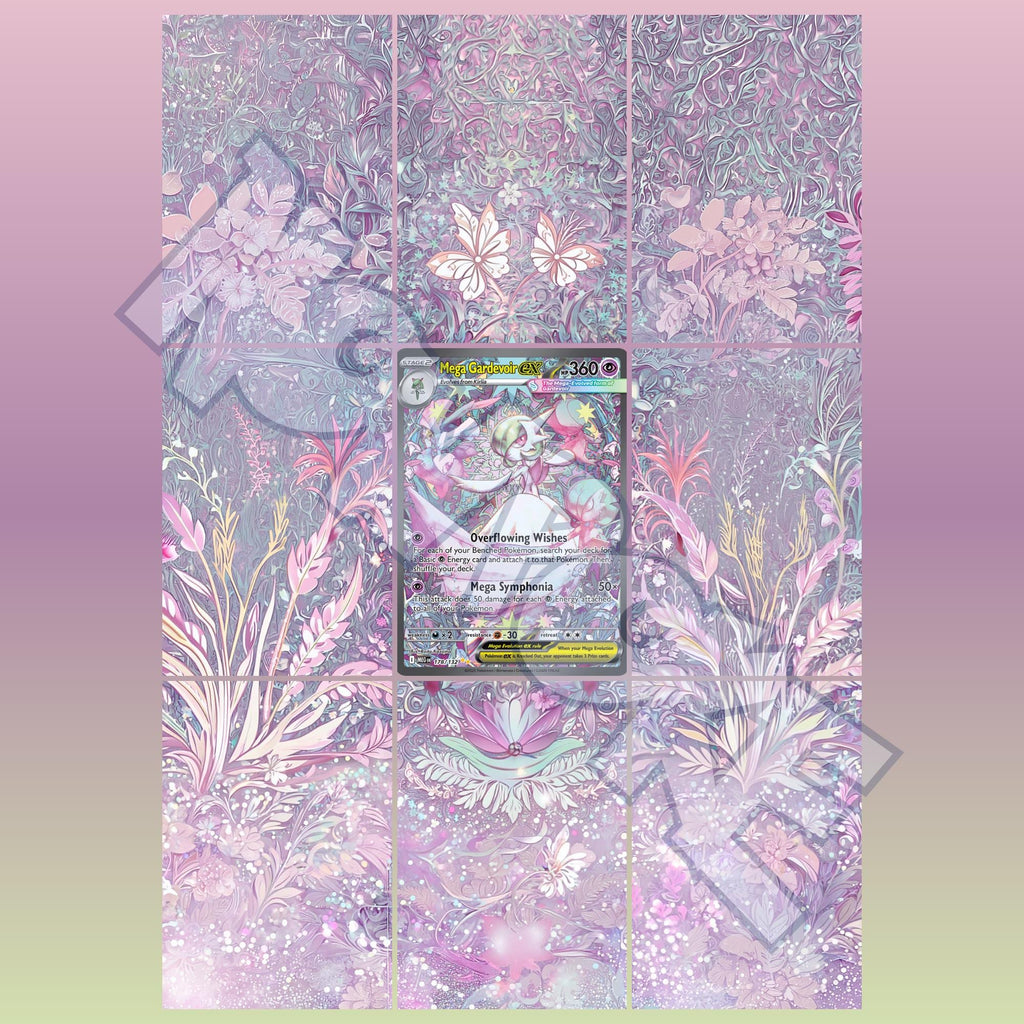 Gardevoir card displayed in extended binder artwork, styled as premium extended binder art for Pokémon collectors. Shows what you will receive as a PDF to download and print.