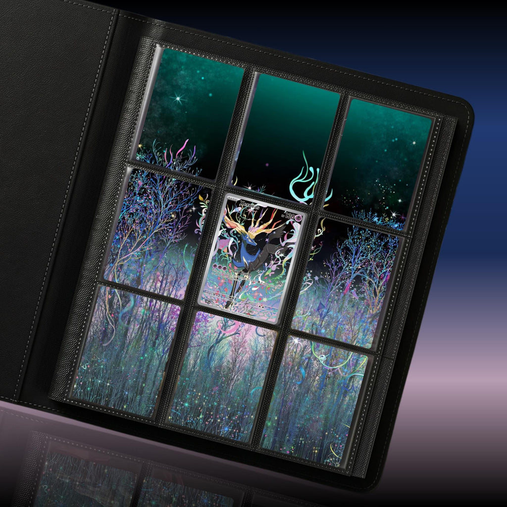 Xerneas extended binder artwork displayed in a 9 pocket Pokémon binder.