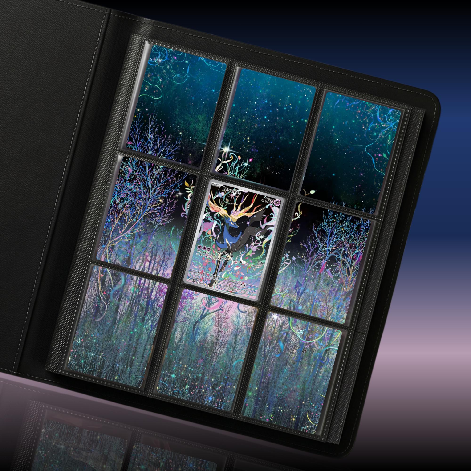 Xerneas extended binder artwork displayed in a 9 pocket Pokémon binder.