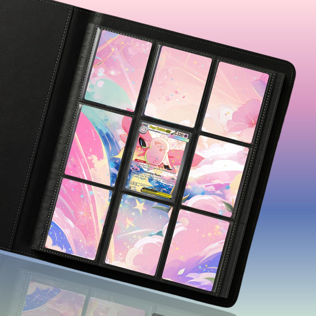 Mega Clefable extended binder artwork displayed in a 9 pocket Pokémon binder.