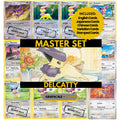 Delcatty binder pages set showing grayscale and color Pokémon cards, designed as a digital download to complete a collector’s binder.