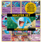 Wobbuffet binder pages set showing grayscale and color Pokémon cards, designed as a digital download to complete a collector’s binder.