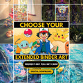 Custom Pokémon extended binder art request listing cover with colorful title design