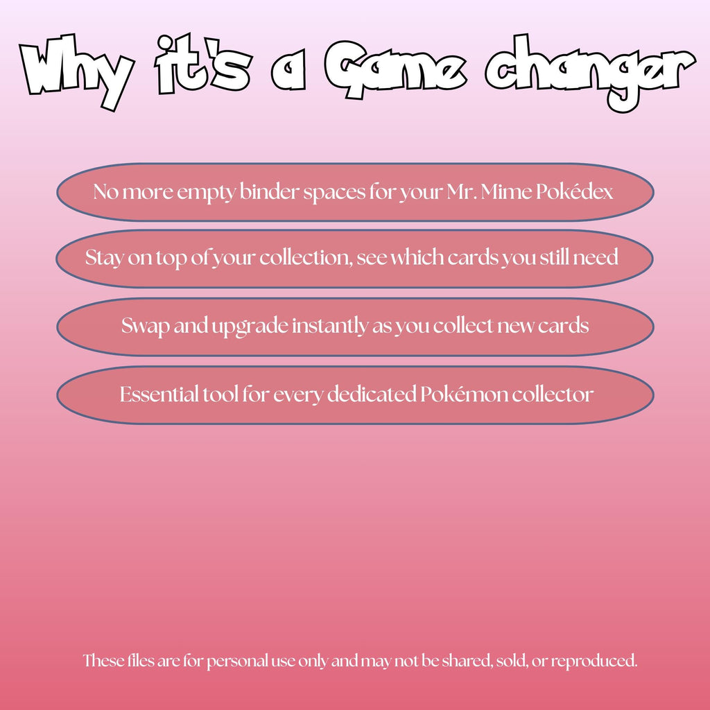 Mr Mime set checklist highlighting the benefits of tracking and upgrading your Pokémon card collection.