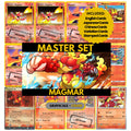 Magmar binder pages set showing grayscale and color Pokémon cards, designed as a digital download to complete a collector’s binder.