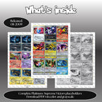 Platinum: Supreme Victors master set overview showing the included Pokémon cards to print and a full color checklist for the Platinum binder.