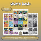 Unleashed master set overview showing the included Pokémon cards to print and a full color checklist for the Platinum binder.