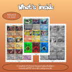 Power Keepers master set overview showing the included Pokémon cards to print and a full color checklist for the EX binder.