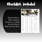 Example of the checklist that’s included to see which cards are all in the Legendary Treasures set from the Black & White Series.