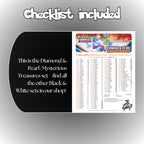 Example of the checklist that’s included to see which cards are all in the Mysterious Treasures set from the Diamond & Pearl Series.