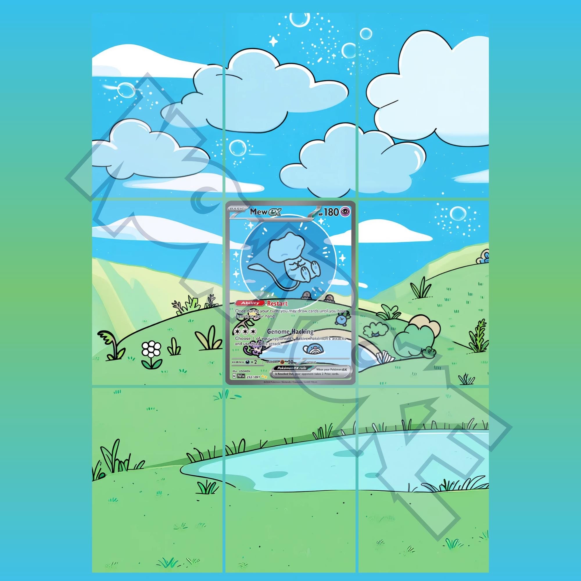 Mew Ex 232 Extended Binder Art Pokémon 3x3 Display (Digital Download + – NOWPOKE