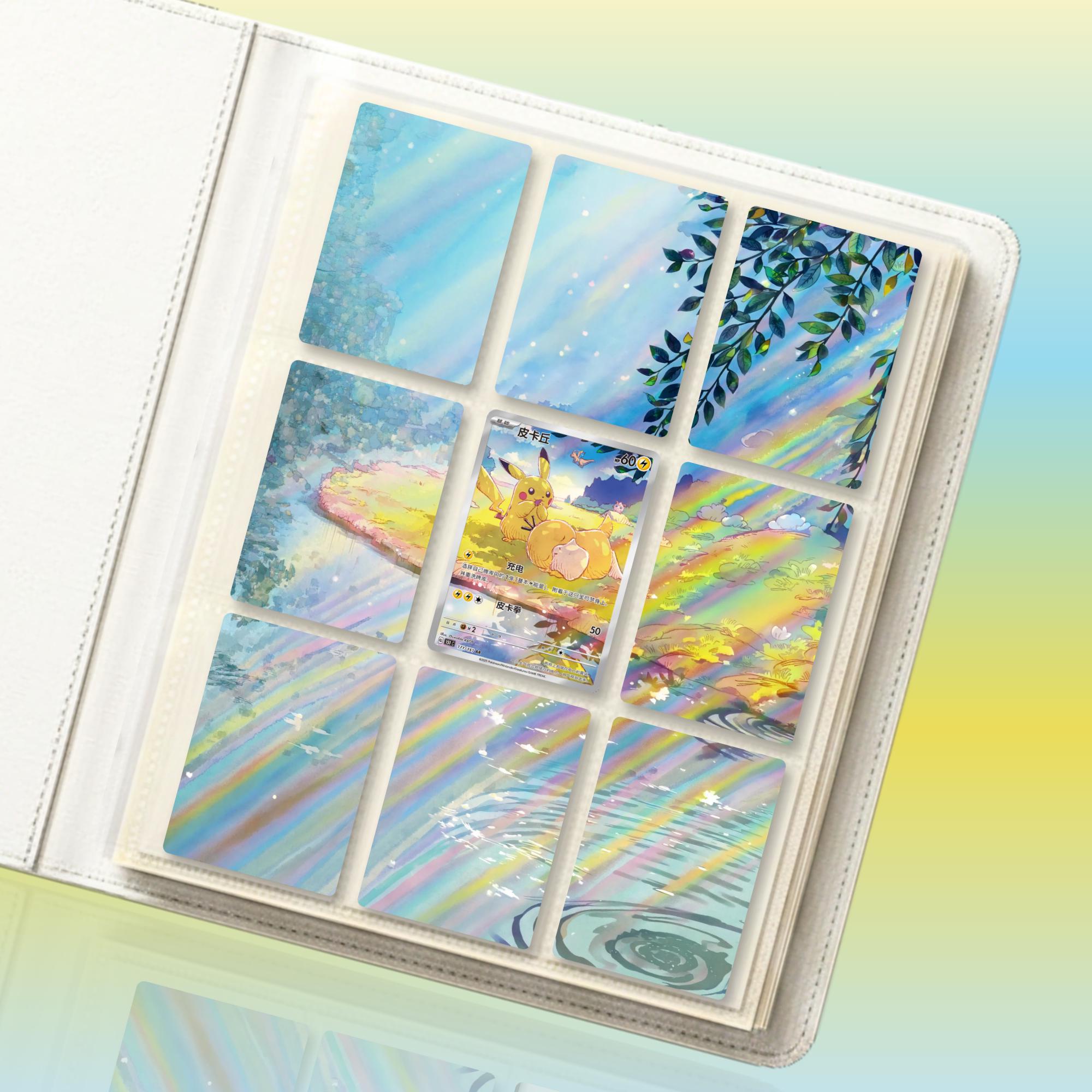 Pikachu extended binder artwork displayed in a 9 pocket Pokémon binder.