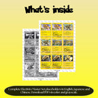 Electivire binder pages set overview showing the included Pokémon cards to print and cut for your binder sleeves.