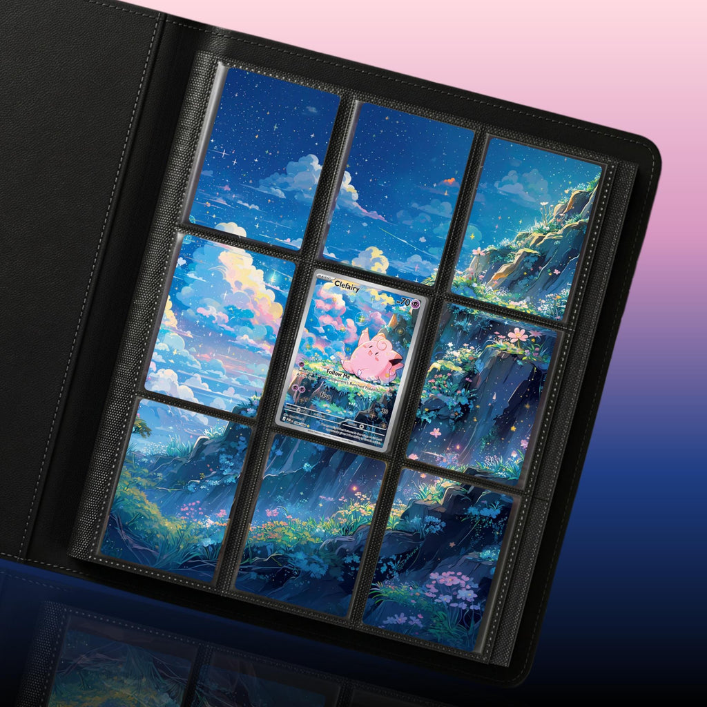 Clefairy extended binder artwork displayed in a 9 pocket Pokémon binder.