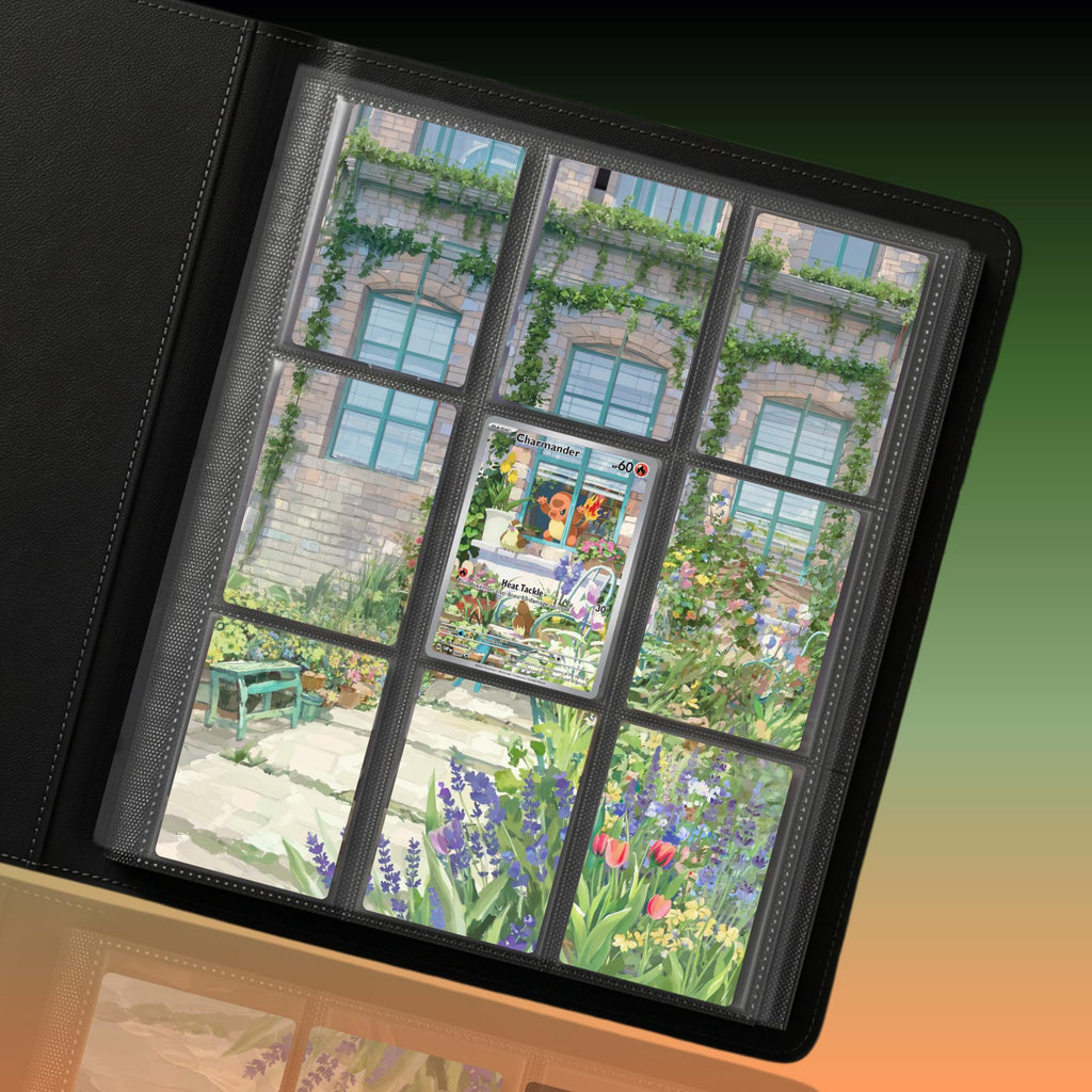 Charmander extended binder artwork displayed in a 9 pocket Pokémon binder.