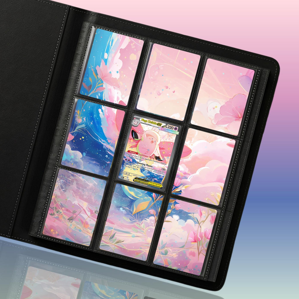 Mega Clefable extended binder artwork displayed in a 9 pocket Pokémon binder.