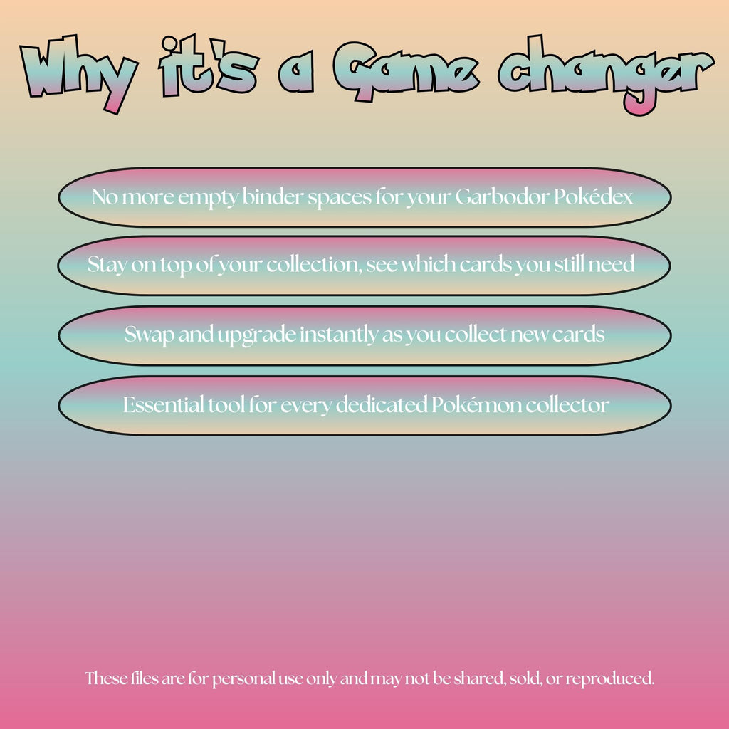 Garbodor set checklist highlighting the benefits of tracking and upgrading your Pokémon card collection.