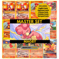 Magby binder pages set showing grayscale and color Pokémon cards, designed as a digital download to complete a collector’s binder.