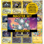 Magneton binder pages set showing grayscale and color Pokémon cards, designed as a digital download to complete a collector’s binder.