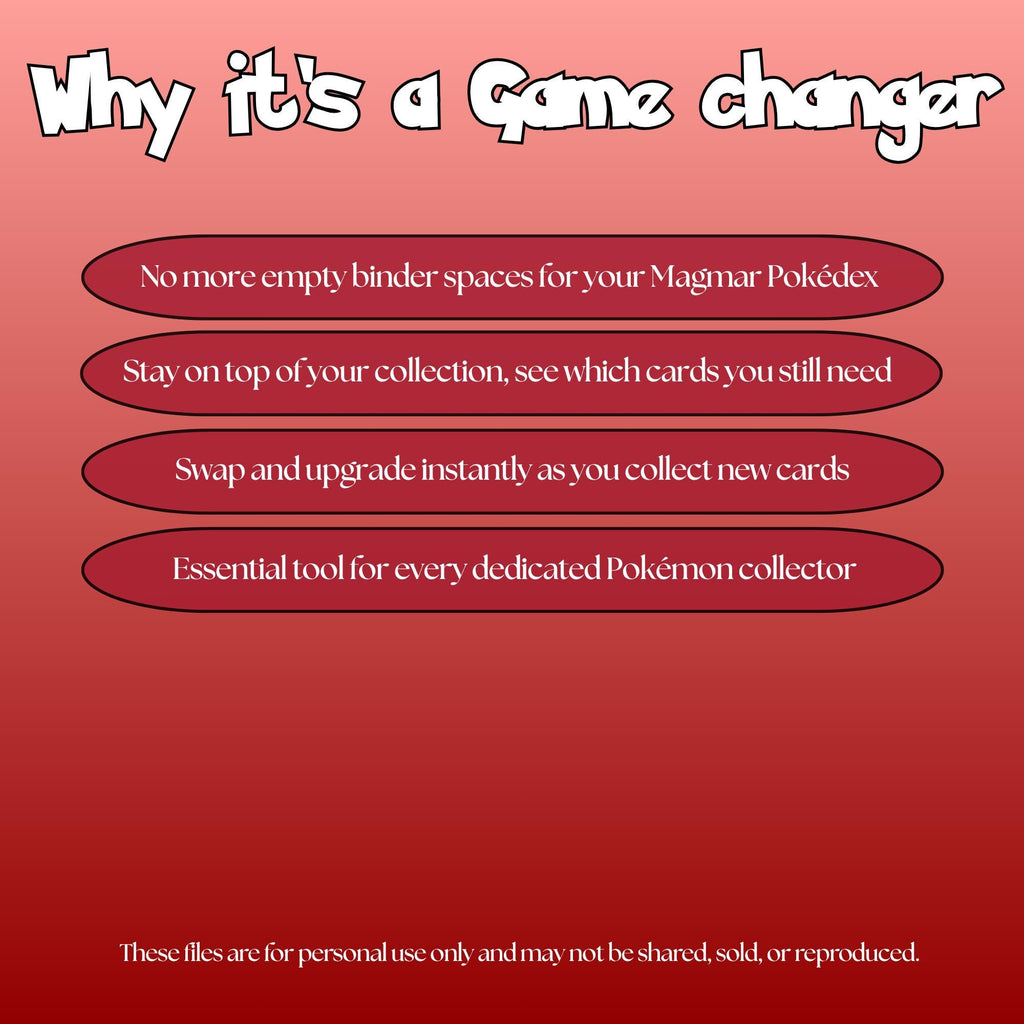 Magmar set checklist highlighting the benefits of tracking and upgrading your Pokémon card collection.