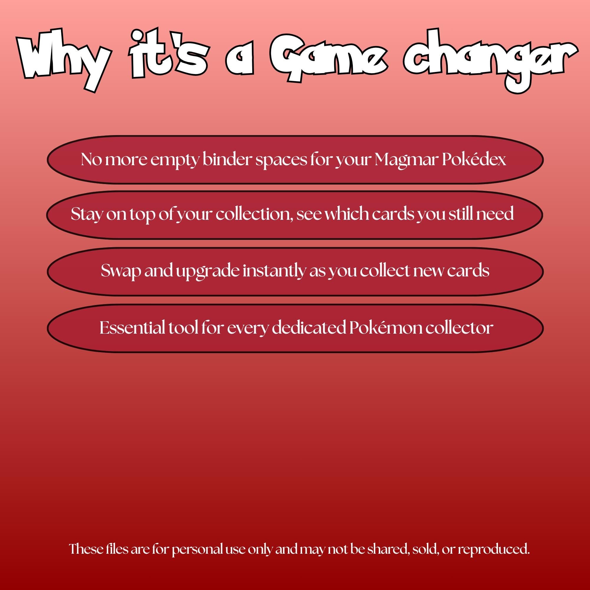 Magmar set checklist highlighting the benefits of tracking and upgrading your Pokémon card collection.