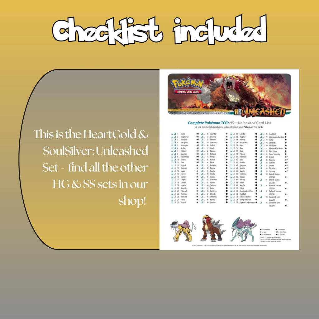 Example of the checklist that’s included to see which cards are all in the Unleashed set from the HeartGold & SoulSilver Series.