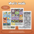 Deoxys master set overview showing the included Pokémon cards to print and a full color checklist for the EX binder.