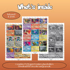 Dragon Frontiers master set overview showing the included Pokémon cards to print and a full color checklist for the EX binder.