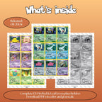 FireRed LeafGreen master set overview showing the included Pokémon cards to print and a full color checklist for the EX binder.