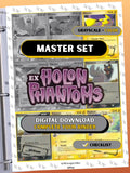 EX: Holon Phantoms master set binder page showing grayscale and color Pokémon cards, designed as a digital download with checklist to complete a collector’s binder.