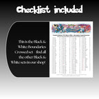 Example of the checklist that’s included to see which cards are all in the Boundaries Crossed set from the Black & White Series.